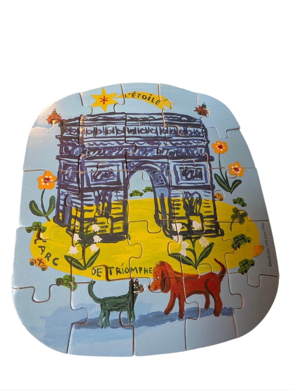 Vilac x Nathalie Lété Paris Wooden Puzzle Set Anthropologie Eiffel Tower RARE - Picture 5 of 8